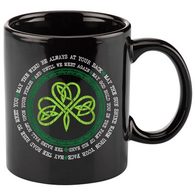 Irish Blessing Celtic Knot Patrick’s Day Shamrock Clover 11oz C Handle Ceramic Mug