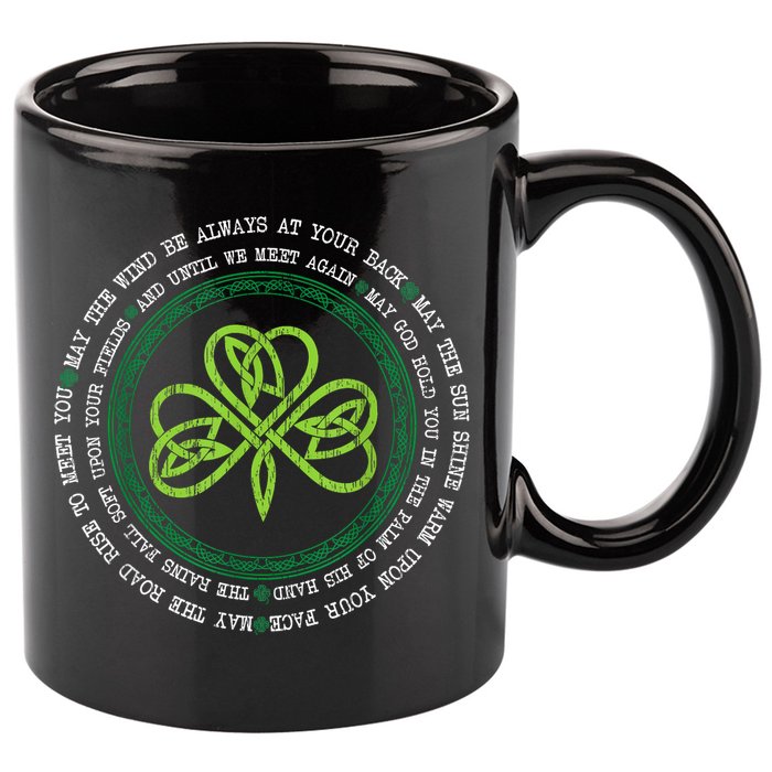Irish Blessing Celtic Knot Patrick’s Day Shamrock Clover 11oz C Handle Ceramic Mug