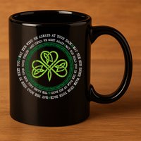 Irish Blessing Celtic Knot Patrick’s Day Shamrock Clover 11oz C Handle Ceramic Mug