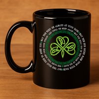 Irish Blessing Celtic Knot Patrick’s Day Shamrock Clover 11oz C Handle Ceramic Mug