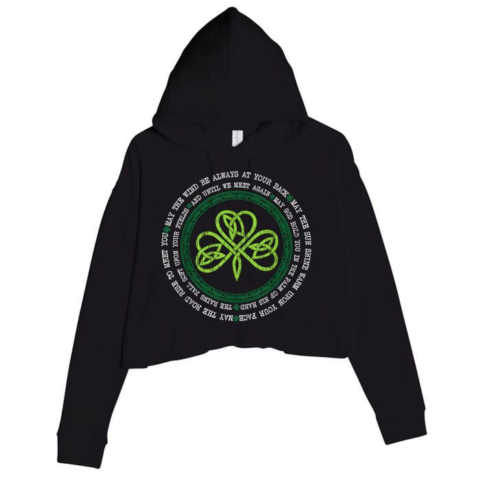 Irish Blessing Celtic Knot Patrick’s Day Shamrock Clover Crop Fleece Hoodie