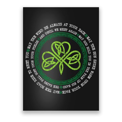 Irish Blessing Celtic Knot Patrick’s Day Shamrock Clover Poster