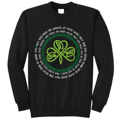 Irish Blessing Celtic Knot Patrick’s Day Shamrock Clover Tall Sweatshirt