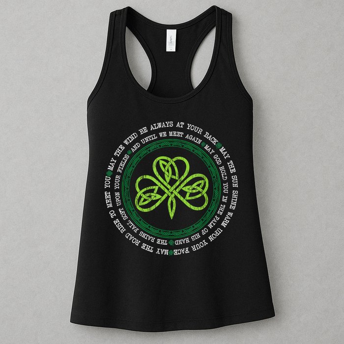 Irish Blessing Celtic Knot Patrick’s Day Shamrock Clover Womens Tank Top