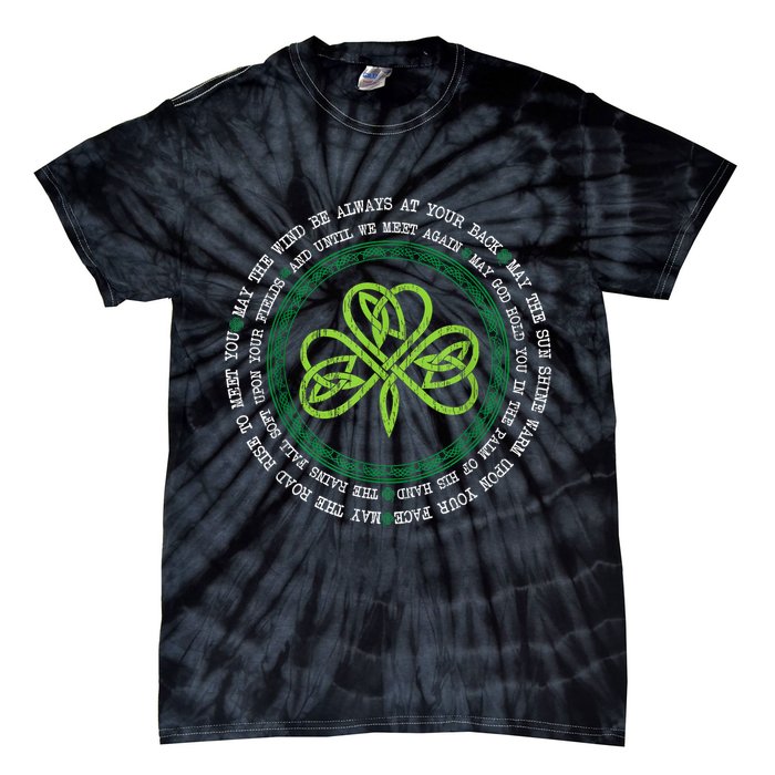 Irish Blessing Celtic Knot Patrick’s Day Shamrock Clover Tie-Dye T-Shirt