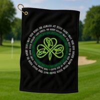 Irish Blessing Celtic Knot Patrick’s Day Shamrock Clover Golf Towel