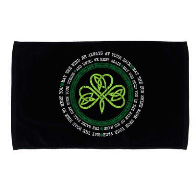 Irish Blessing Celtic Knot Patrick’s Day Shamrock Clover Microfiber Hand Towel