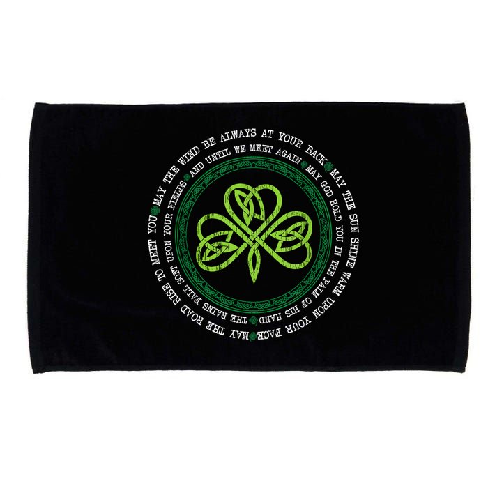 Irish Blessing Celtic Knot Patrick’s Day Shamrock Clover Microfiber Hand Towel