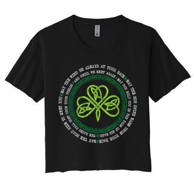 Irish Blessing Celtic Knot Patrick’s Day Shamrock Clover Crop Top