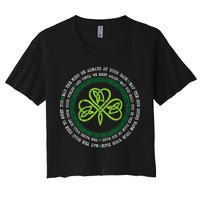 Irish Blessing Celtic Knot Patrick’s Day Shamrock Clover Crop Top