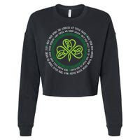 Irish Blessing Celtic Knot Patrick’s Day Shamrock Clover Cropped Pullover Crew