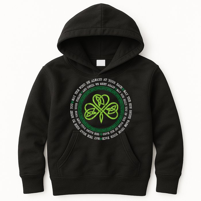 Irish Blessing Celtic Knot Patrick’s Day Shamrock Clover Kids Hoodie