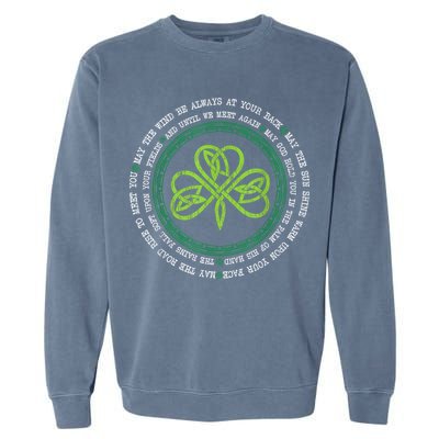 Irish Blessing Celtic Knot Patrick’s Day Shamrock Clover Garment-Dyed Sweatshirt