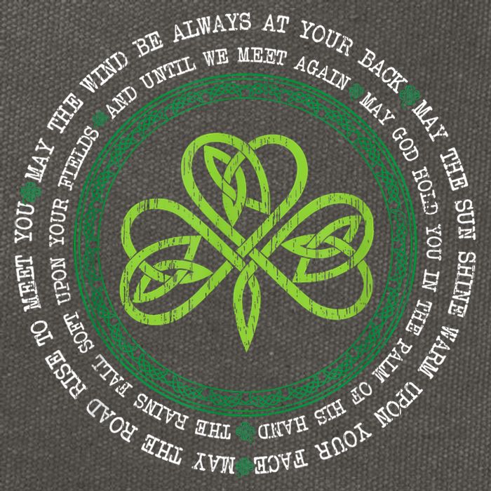 Irish Blessing Celtic Knot Patrick’s Day Shamrock Clover Cotton Canvas Backpack