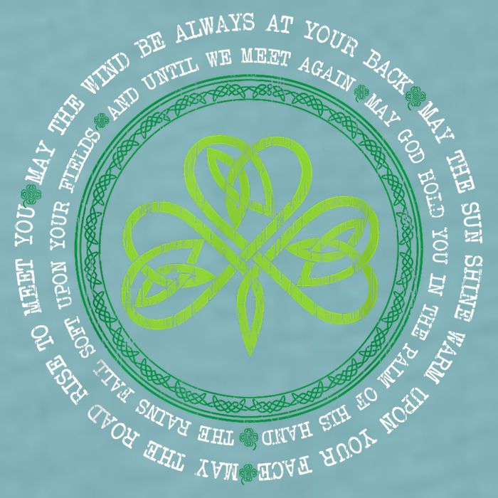 Irish Blessing Celtic Knot Patrick’s Day Shamrock Clover Sueded Cloud Jersey T-Shirt