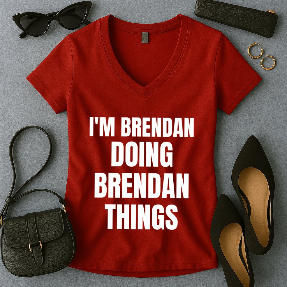 IM Brendan Doing Brendan Things Women's V-Neck T-Shirt