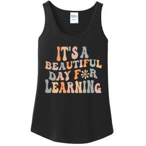 Its Beautiful Day For Learning Retro Teacher Students Women Ladies Essential Tank