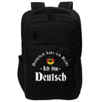 Ich bin Deutsch Funny Germany Roots German Heritage Impact Tech Backpack