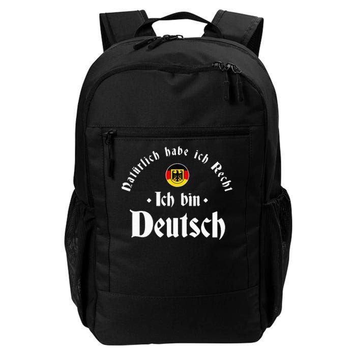 Ich bin Deutsch Funny Germany Roots German Heritage Daily Commute Backpack