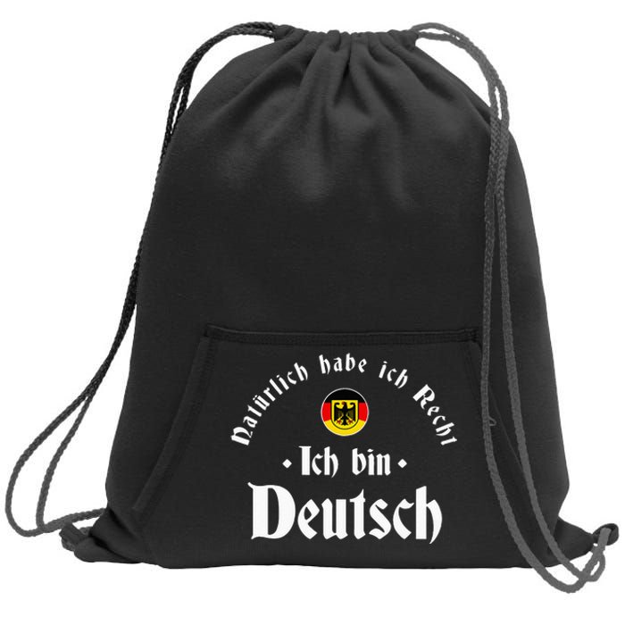 Ich bin Deutsch Funny Germany Roots German Heritage Sweatshirt Cinch Pack Bag