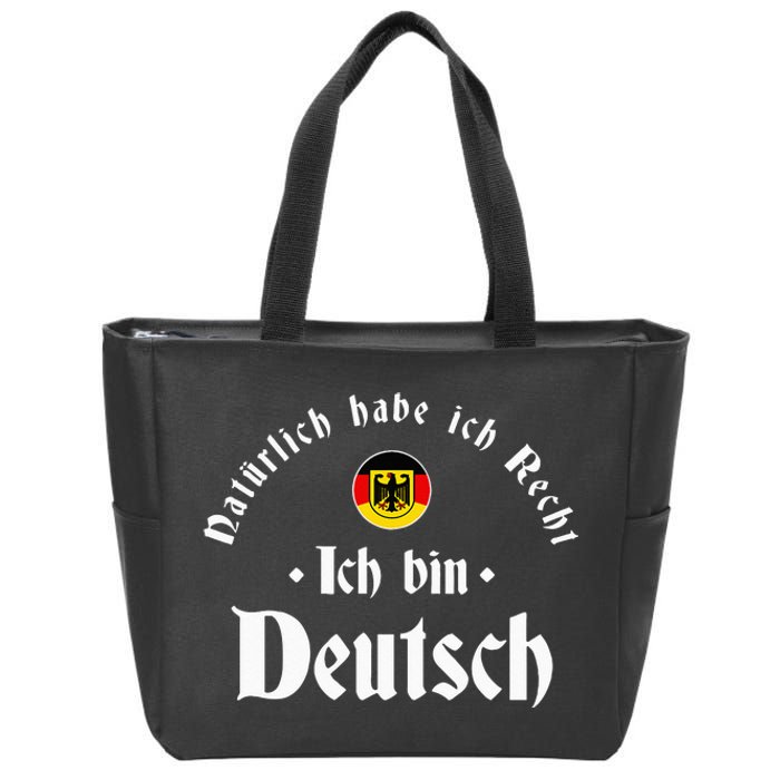 Ich bin Deutsch Funny Germany Roots German Heritage Zip Tote Bag