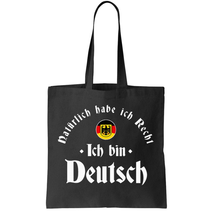 Ich Bin Deutsch Funny Germany Roots German Heritage Tote Bag