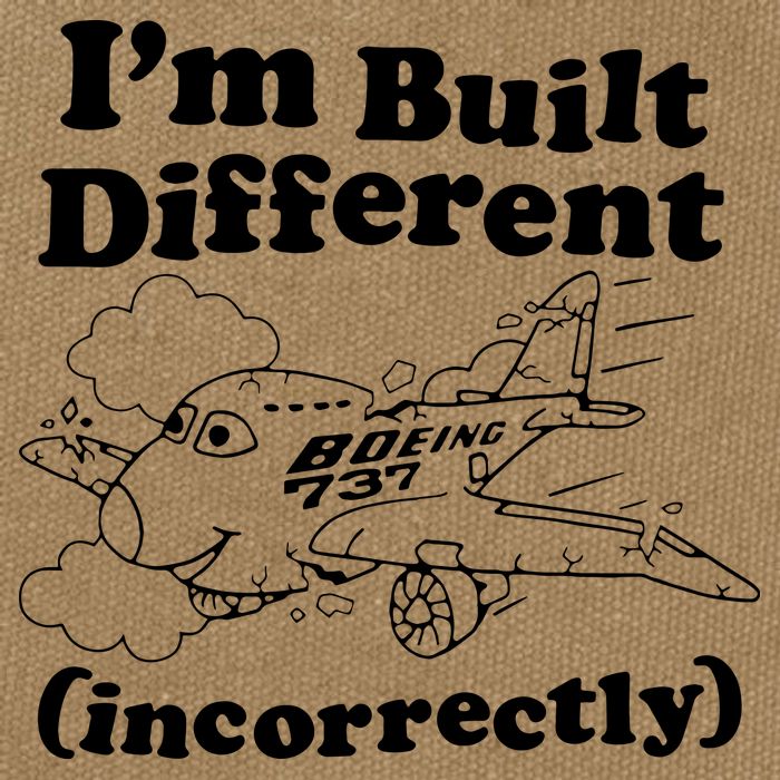 I’M Built Different Incorrectly Boeing 737 Cotton Canvas Backpack