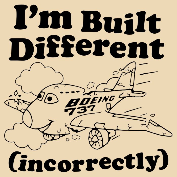 I’M Built Different Incorrectly Boeing 737 Drawstring Bag