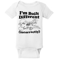 I’M Built Different Incorrectly Boeing 737 Baby Bodysuit