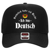 Ich Bin Deutsch Funny Germany Roots German Heritage High Crown Mesh Back Trucker Hat