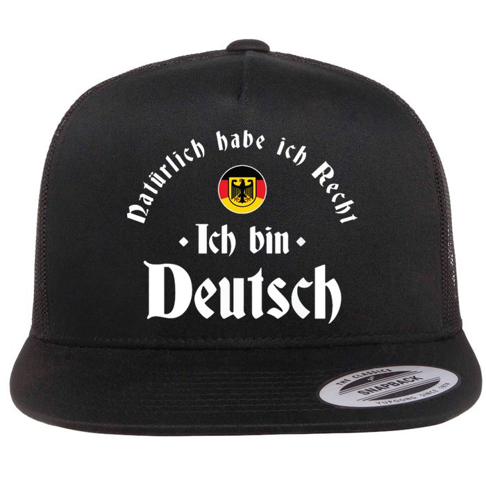 Ich Bin Deutsch Funny Germany Roots German Heritage Flat Bill Trucker Hat