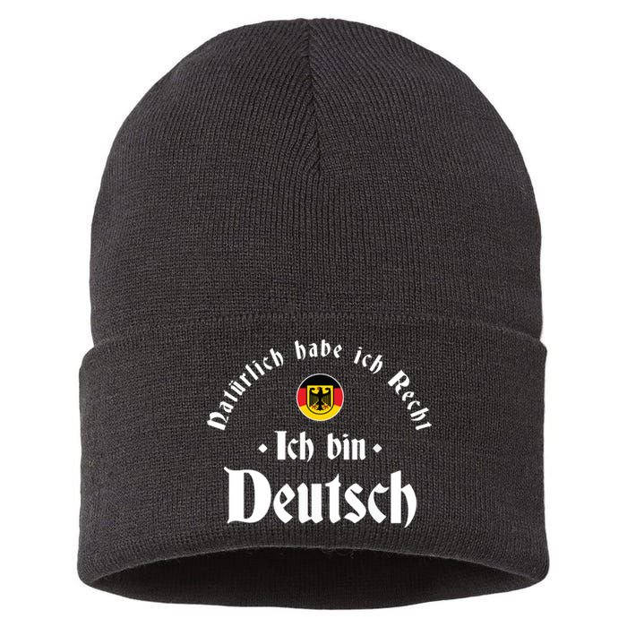 Ich Bin Deutsch Funny Germany Roots German Heritage Sustainable Knit Beanie