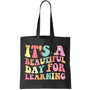 It's Beautiful Day For Learning Retro Teacher Students Tote Bag