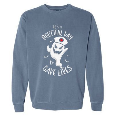 It's Bootfiful Day To Save Lives Halloween Nurses Halloween Garment-Dyed Sweatshirt