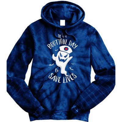 It's Bootfiful Day To Save Lives Halloween Nurses Halloween Tie Dye Hoodie