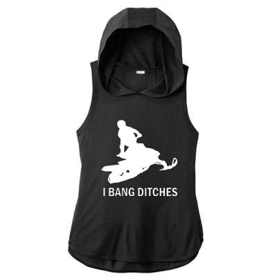 I BANG DITCHES SNOWMOBILE Ladies PosiCharge Tri-Blend Wicking Draft Hoodie Tank