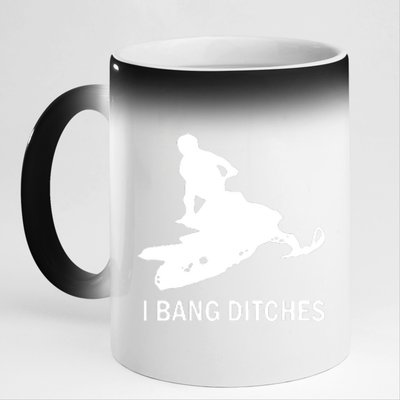 I BANG DITCHES SNOWMOBILE 11oz Black Color Changing Mug