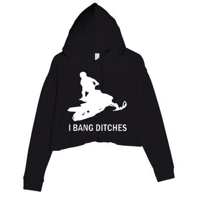 I BANG DITCHES SNOWMOBILE Crop Fleece Hoodie