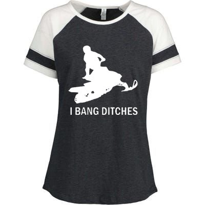 I BANG DITCHES SNOWMOBILE Enza Ladies Jersey Colorblock Tee