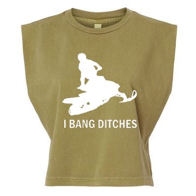 I BANG DITCHES SNOWMOBILE Garment-Dyed Women's Muscle Tee