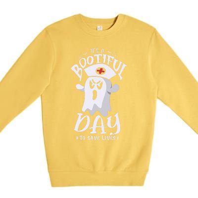 It's Bootiful Day To Save Lives Halloween Nurses Halloween Premium Crewneck Sweatshirt