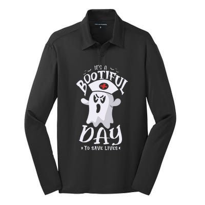 It's Bootiful Day To Save Lives Halloween Nurses Halloween Silk Touch Performance Long Sleeve Polo