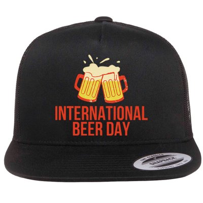 INTERNATIONAL BEER DAY Flat Bill Trucker Hat