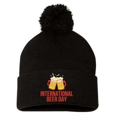 INTERNATIONAL BEER DAY Pom Pom 12in Knit Beanie