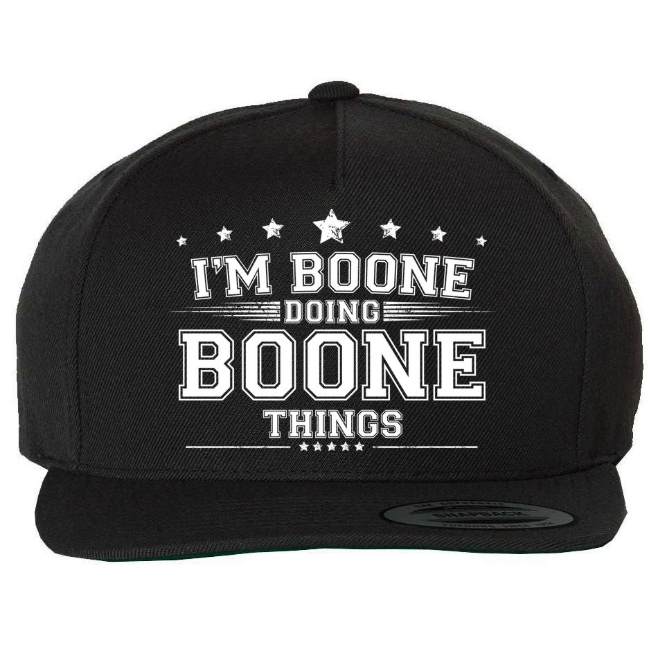 Im Boone Doing Boone Things Wool Snapback Cap