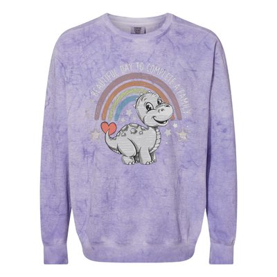 ItS Beautiful Day To Complete A Family Adoption Day Colorblast Crewneck Sweatshirt