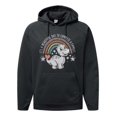 ItS Beautiful Day To Complete A Family Adoption Day Performance Fleece Hoodie