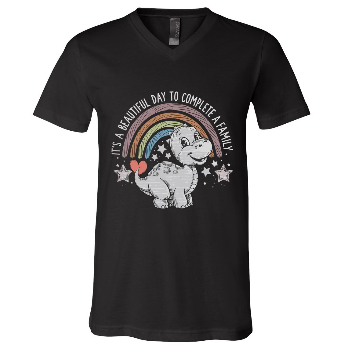 ItS Beautiful Day To Complete A Family Adoption Day V-Neck T-Shirt