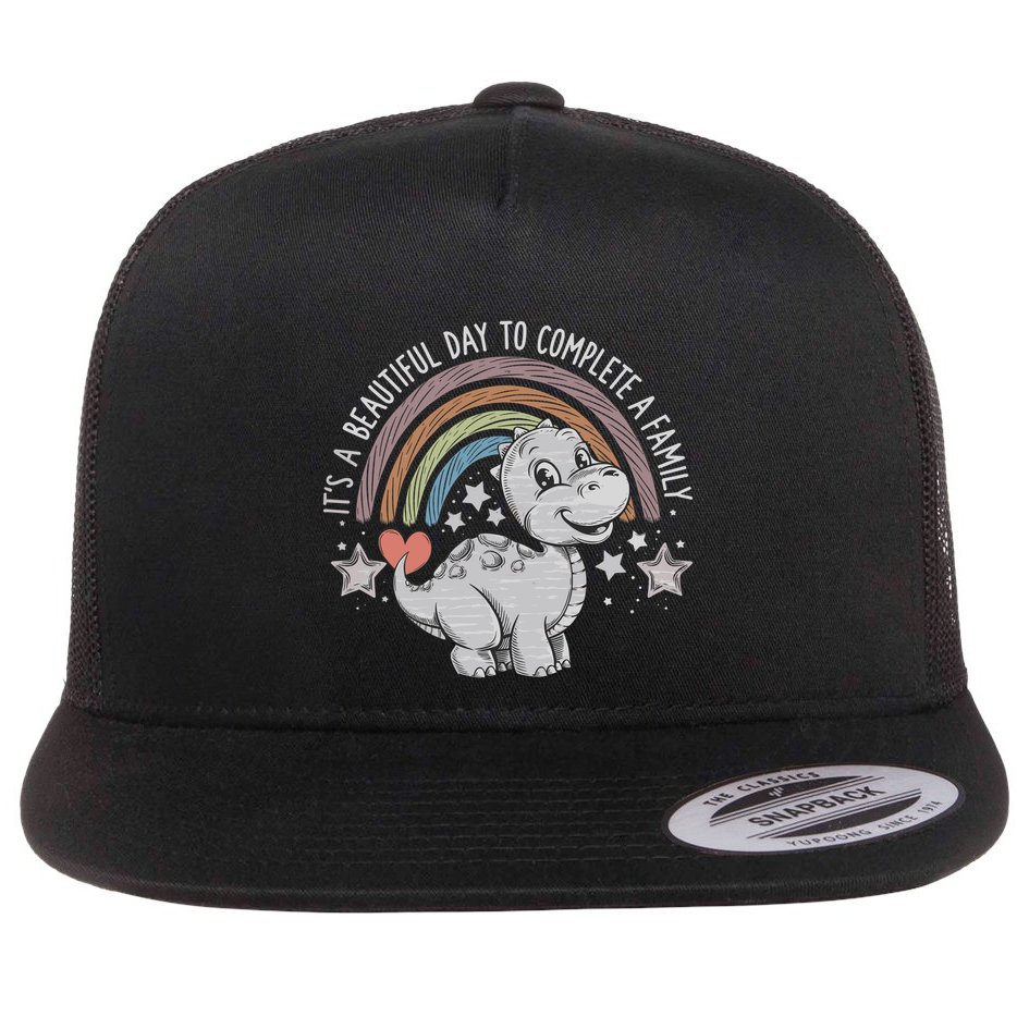 ItS Beautiful Day To Complete A Family Adoption Day Flat Bill Trucker Hat