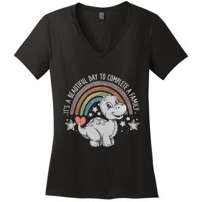 ItS Beautiful Day To Complete A Family Adoption Day Women's V-Neck T-Shirt